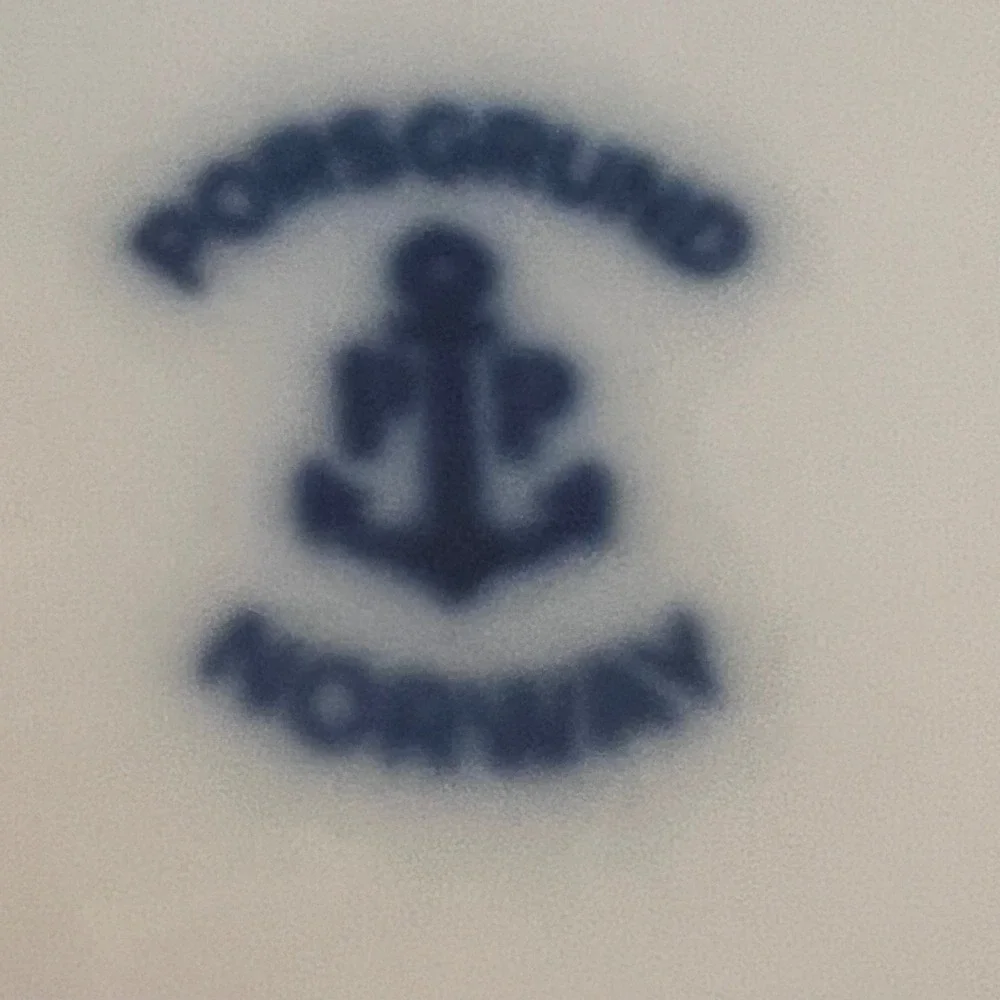Porsgrund Norway Peanuts Blue White Porcelain Bud Vase Sake Carafe Anchor Logo
